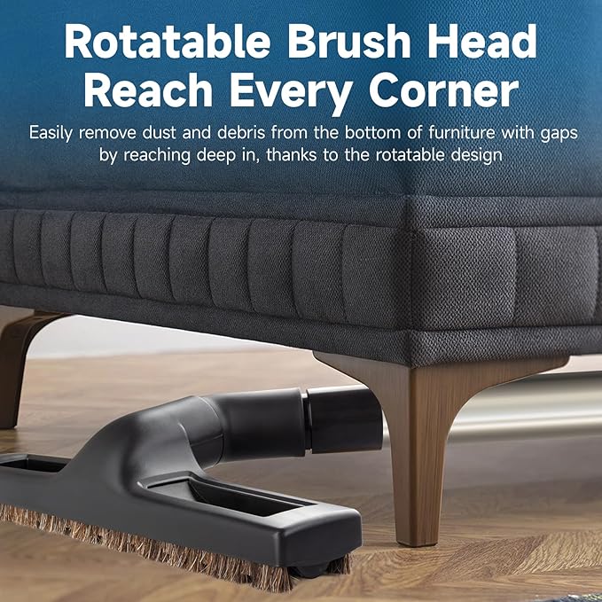Upgraded Universal 1 1/4 inch(32mm) Vacuum attachments & brushes for Shark Vacuum brush - 360° Swivel 12” Wide Hardwood Brush & Adapter Vacuum Floor Brush with Horse Hair Attachments for Shark Vacuums