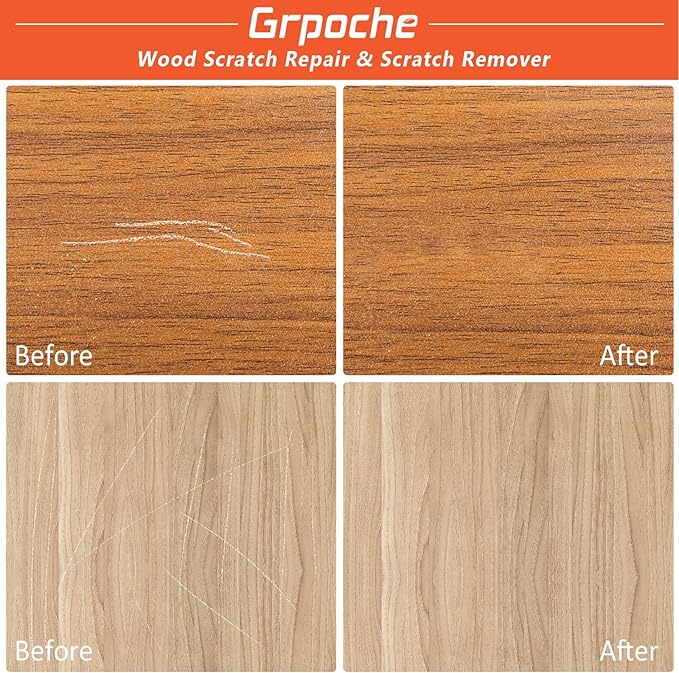 Wood Furniture Repair Kit,Set of 36 Laminate Floor Repair Kit, Touch Up Markers with Wood Putty, Beeswax Repair Scratch, Cracks, Hole, Discoloration for Floor, Table, Door, Cabinet