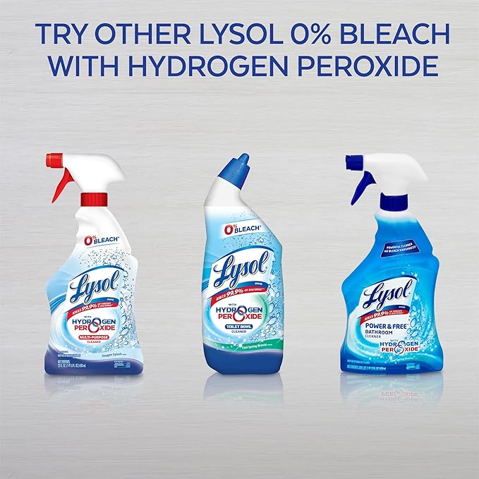 LysolPower and Free Toilet Bowl Cleaner with Hydrogen Peroxide Cool Spring Breeze Scent, 24 Ounce (Pack of 6)