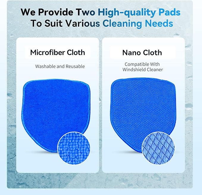 XINDELL Windshield Cleaning Tool, Interior & Inside Car Windshield Cleaner with Microfiber Pads, Extendable Handle & 360° Head, Streak-Free Glass Cleaning Kit for Cars Trucks