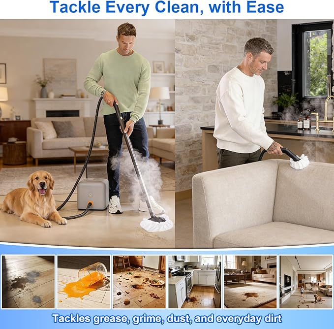 19-Piece Steam Cleaner Accessories Kit, Compatible with Dupray Steam Cleaner etc — Ideal for Deep Cleaning Floors, Grout, Soft Padding & Multiple Surfaces. Professional Multifunctional Set
