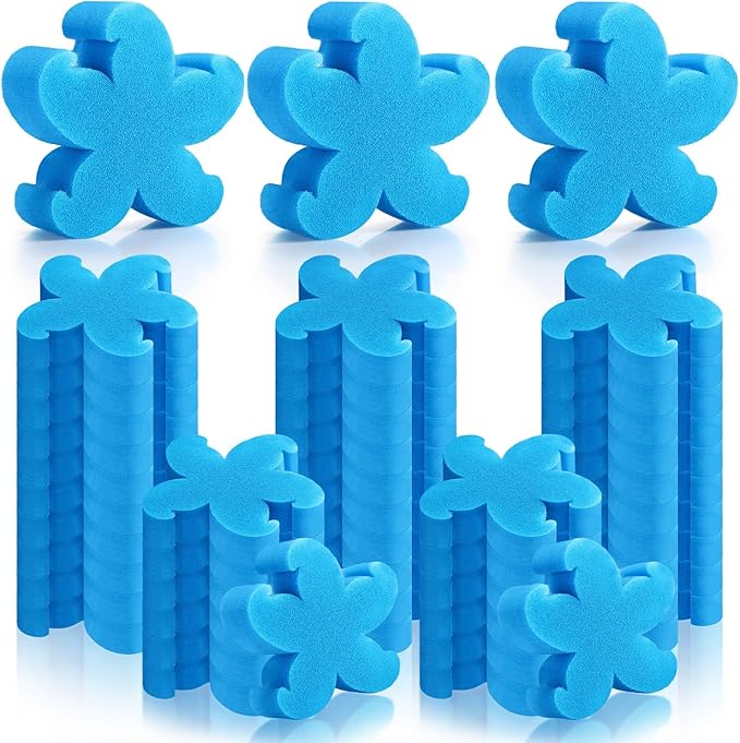 Patelai 40 Pcs Hot Tub Sponge Spa Cleaning Sponges for Hot Tub Oil Absorbing Cleaning Scum for Spa, Bathtub and Swimming Pool to Soak up Oils Bathtub Accessories(Blue Starfish)