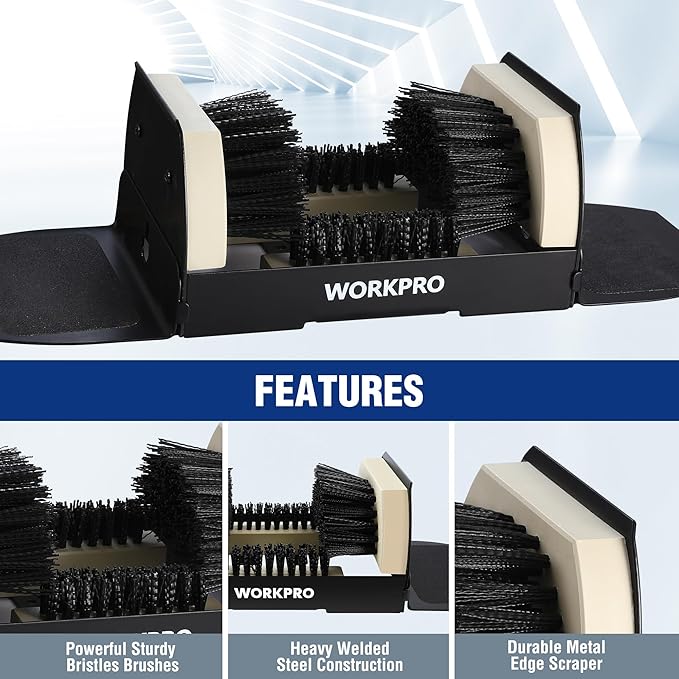 WORKPRO Boot Brush Scraper Outdoor, Shoe Cleaner Brush, Boot Scrubber, Heavy Duty Boot Cleaning Brush, 2 Pack