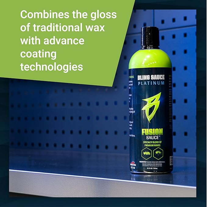 Bling Sauce Platinum Fusion Sauce, Vanilla Scent, Graphene & Ceramic Car Wax Blend for Maximum Gloss & Shine, 24oz.