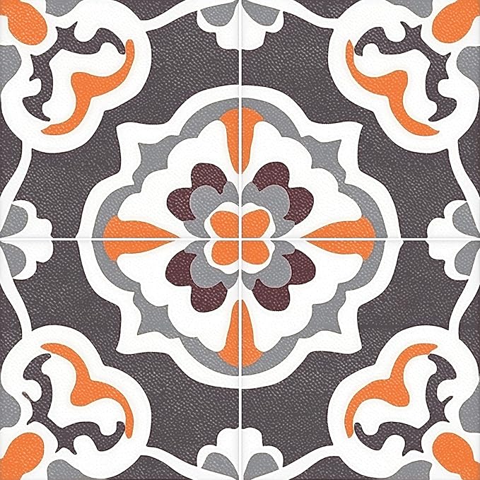 10PCS 12x12 Inch Vintage Floral Pattern Peel and Stick Floor Tiles Removable Self Adhesive Vinyl Flooring Stickers for Kitchen Entryway Balcony Coffee Corner Decor