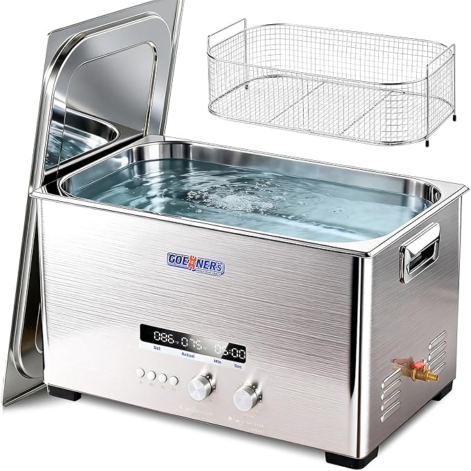 Ultrasonic Cleaner 22L, Professional Ultrasonic Cleaner Machine with Timer & Heater, Sonic Cleaning Machine for Carburetor, Gun, Industrial Parts Labs Chains Jewelry Watch Glasses 480W