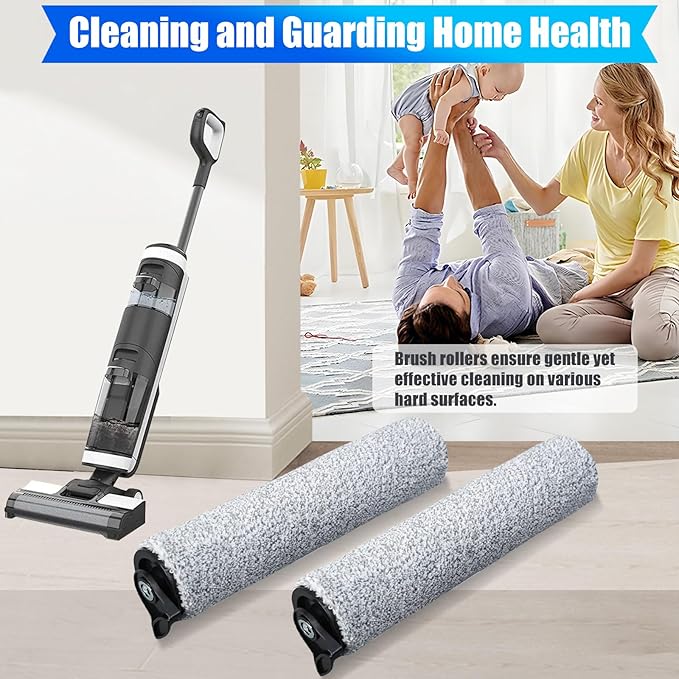 Replacement Brush Rollers Compatible with Tineco Floor ONE S3/iFloor 3 Breeze Cordless Wet Dry Vacuum Cleaner Rollers for Tineco Floor Cleaner