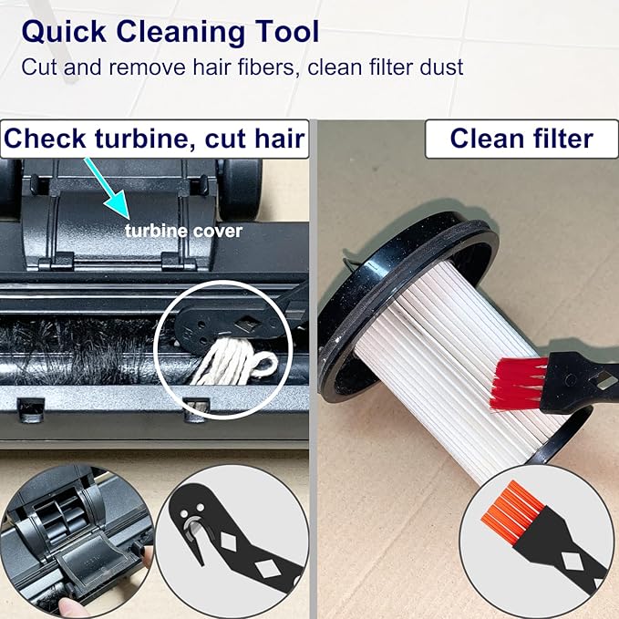 Portek 12" Hard Floor Brush Replacement Compatible with Miele Vacuum Cleaners, Upgraded Horsehair Bristles Floorhead Vacuum Attachment with Wheels, Ideal for Hardwood Cleaning, 2.5" Low Height, Black