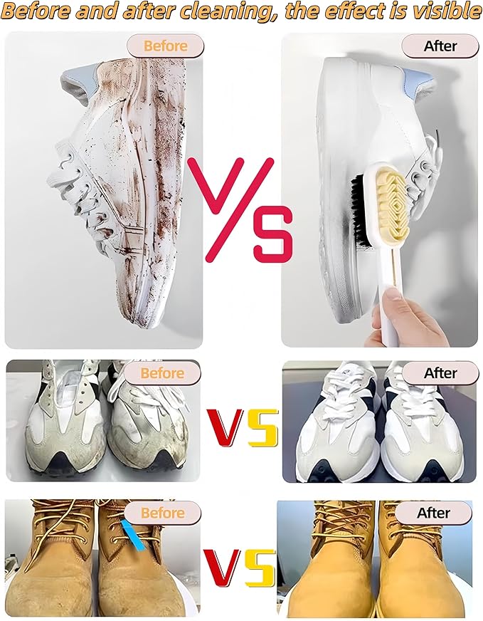 3 Pack Suede Shoe Brush Rubber Shoe Brushes,Suede Cleaner Brush for Shoes,Double-Sided Shoe Cleaning Brush with Soft Bristle,Polish Eraser for Suede Boot Cleaner and Nubuck Brush Shoe Scrubber