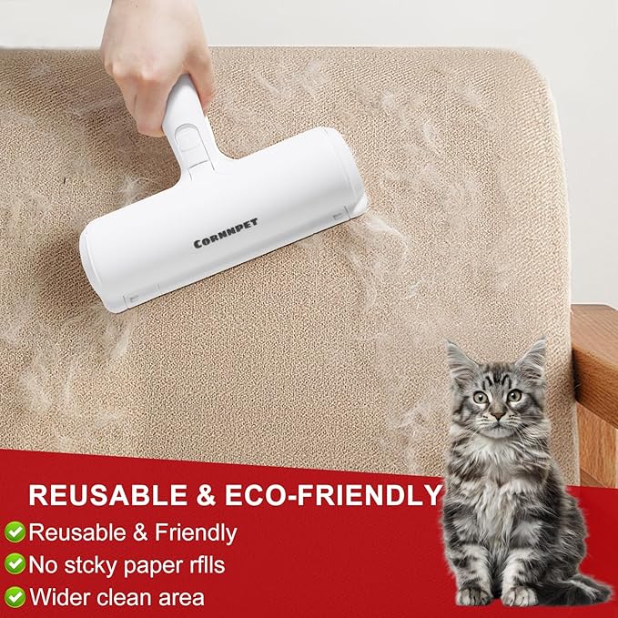Roller Pet Hair Removal Tool – Reusable Lint Roller for Dogs & Cats – Self-Cleaning Fur Remover Brush - Portable, Multi-Surface Fur Removal Tool - Pet Hair Removal Tool for Car & Home