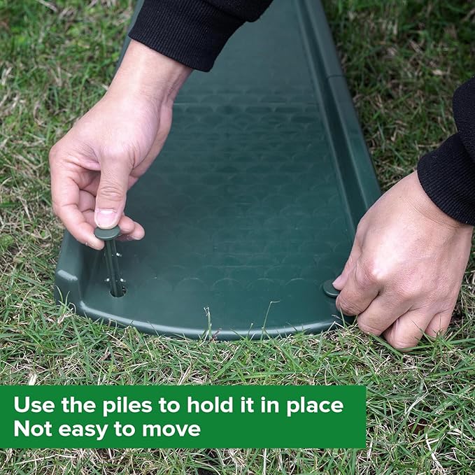 Splash Blocks for Gutters Downspouts, 24" Downspout Extensions for Rain Water Drainage, Thickened Gutter Splash Guard with Fixing Piles(1 Pack, Green)