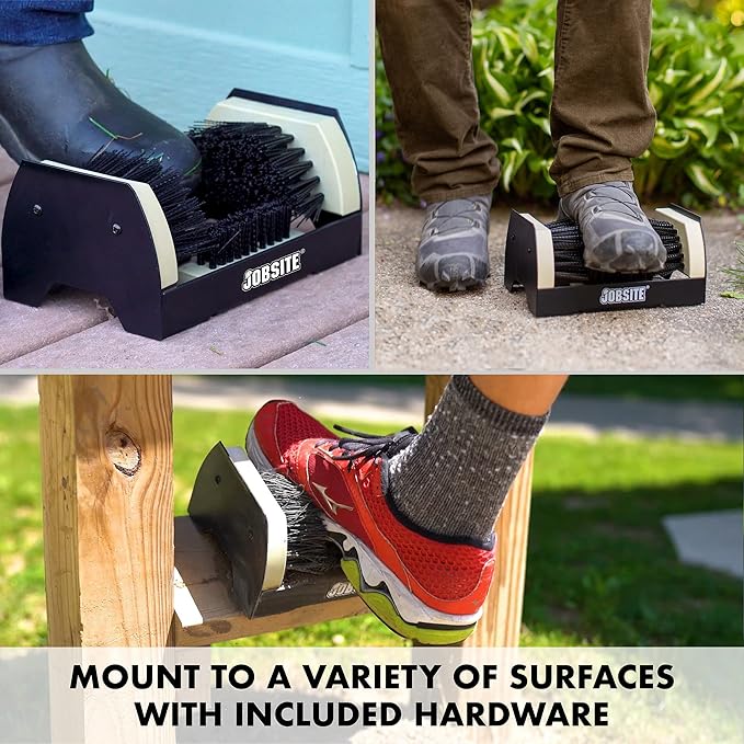 JobSite The Original Boot Scrubber - All Weather Industrial Shoe Cleaner & Scraper Brush