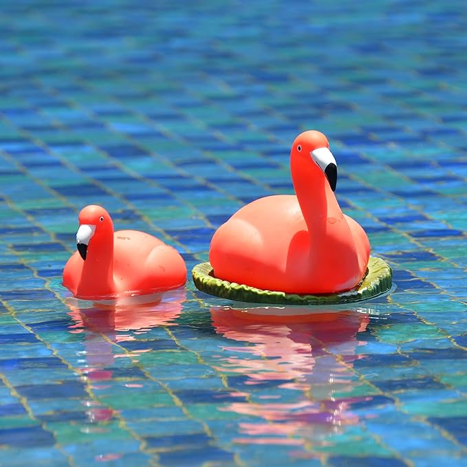 XY-WQ Flamingo Chlorine Floater for 1" Tab ONLY, Mini Floating Pool Chlorine Dispenser