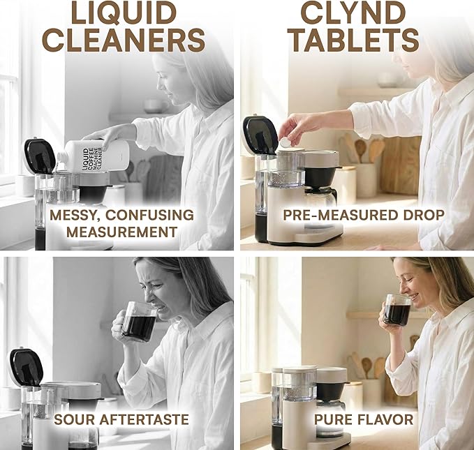 Coffee Maker Cleaner and Descaler Tablets 24-Pack, Residue-free, Compatible with Nespresso, Ninja, Multi-cup, Single-serve, Delonghi, Espresso Machine, Keurig, Coffee Pot Cleaner Cleaning Tabs