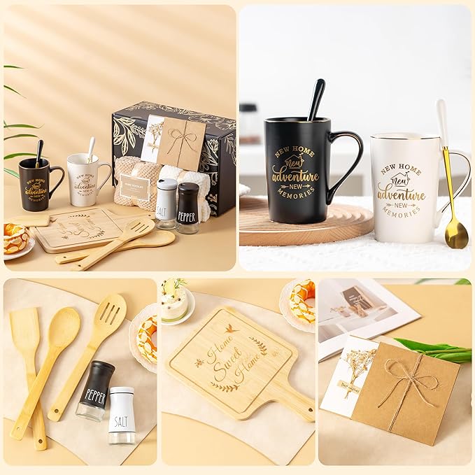 House Warming Gifts, House Warming Gift New Home, Closing Gifts for Homebuyers, New Home Gift Basket for Women Men Couples Newlywed Friends, 12 Pcs