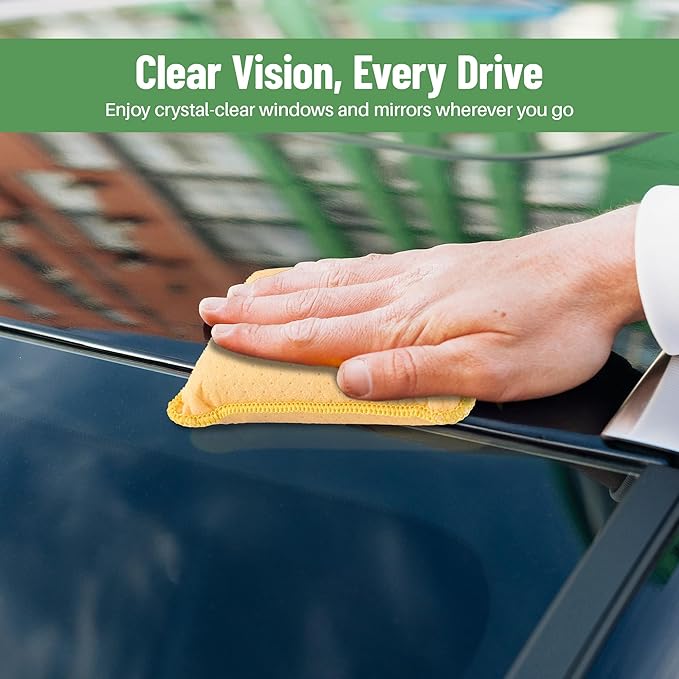 Evelots Car Windshield Cleaner Chamois, 2 Pack, Window Glass Defogger Sponge, Yellow