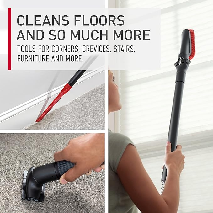 Hoover WindTunnel Whole House Rewind Bagless Vacuum Cleaner, Corded Upright Vac, HEPA Media Filtration, Automatic Cord Rewind, Corded Vacuum Cleaners for Home Use