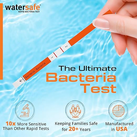 Pool and Spa Rapid Bacteria Test by Watersafe, Test Strips to Detect Down to 1 Bacteria/μL in 15 Minutes, Including E. coli and Salmonella, Single Test