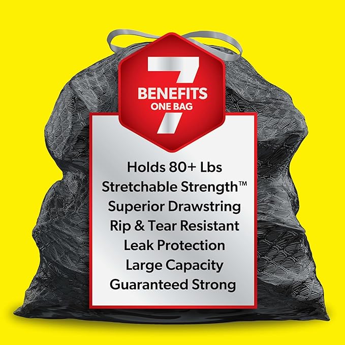 Glad Large 30 Gallon Trash Bags, Clorox Mountain Air Heavy Duty Garbage Bags, Forceflex with Drawstring, 25 Count (Packaging May Vary)