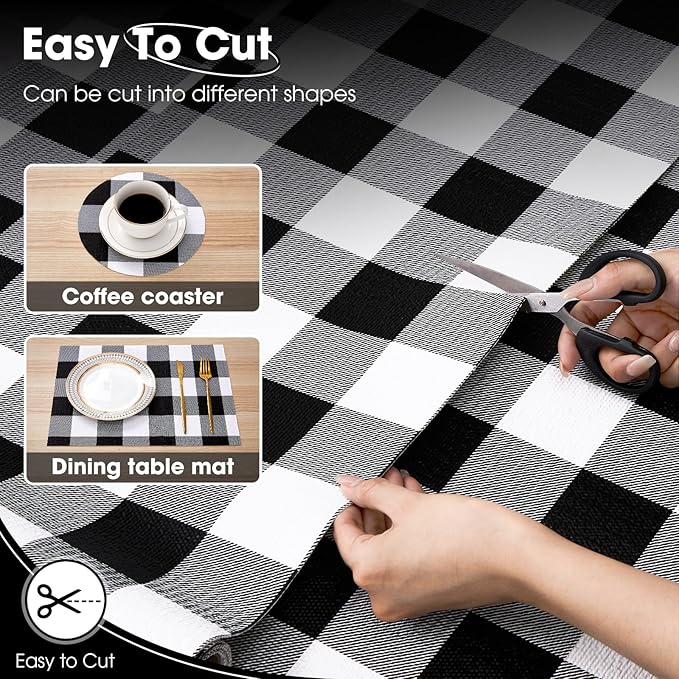 Drawer and Shelf Liner, Non-Slip Kitchen Cabinet Liners Non-Adhesive Thick Strong Grip Waterproof Washable Mats Protect Dresser Shelves Cupboard Bathroom Cabinets, Buffalo Plaid, 24 in X 10 FT