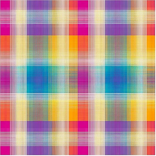Nuxovilar Peel and Stick Vinyl Floor Tiles - 12x12 Inch Colorful Plaid Pattern, 10 Pcs Self-Adhesive Flooring for Easy Installation