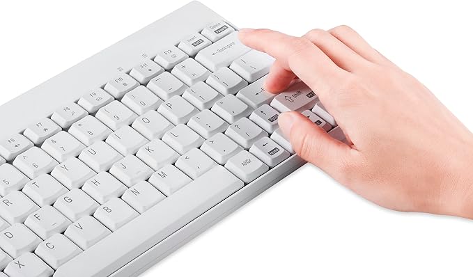 Perixx PERIDUO-712W Wireless Mini Keyboard and Mouse Set, White, US English Layout