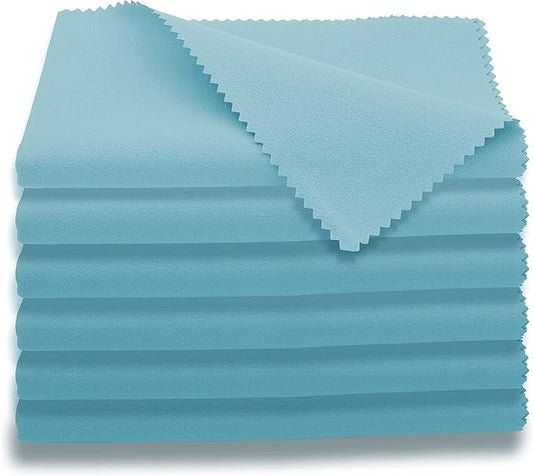 AAwipes Violin Clean Cloths Microfiber (6-Pack 12"x12" Cloths Blue) Plush Polishing Cloths for Musical Instruments Premium Cleaning Cloths for Guitar Piano Clarinet Trumpet Sax Universal (HCIS-1212-B)