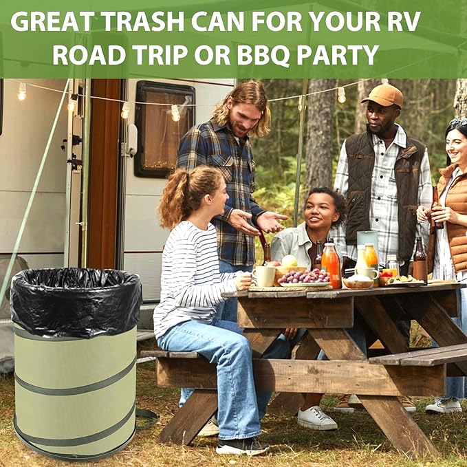 YUDI & GARDEN 45 Gallon Hard Bottom Collapsible Garden Bag, Collapsible Trash Can for Collecting Weeds or Leaf or Party and Yard Waste
