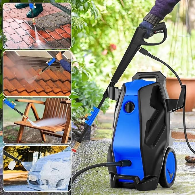 5000PSI Pressure Washer, Heavy Duty Power Washer with Foam Cannon, 4 Nozzle Tips,33FT Hose and Soap Bottle for Home/Cars/Driveways/Patios/Decks/Fences