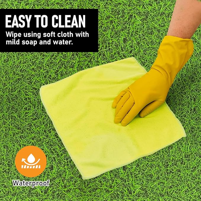HomeCube USA 3/8 Inch Thick Interlocking Grass Design Foam Floor Tiles for Home, Office, Workout Equipment Space Commercial Areas Anti-Fatigue Flooring Padding 24x24 in, Green Grass, 96 Sq Ft-24 Tiles