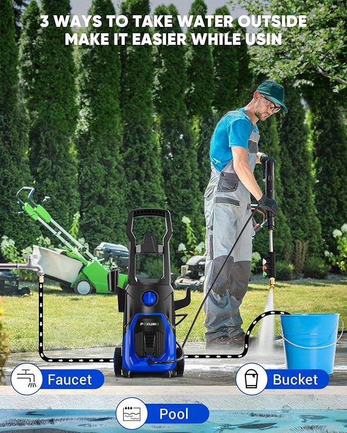 Electric Pressure Washer, 4000PSI 2.8 GPM Power Washer with Foam Cannon 35FT Hose Electric High Pressure Washer for Fences, Patios, Decks, Patios and Cars Powerwasher