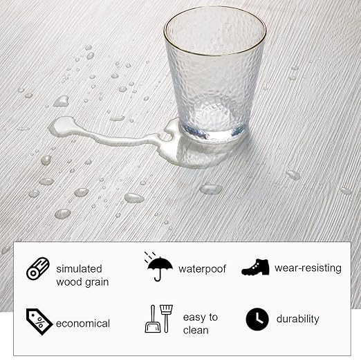 Oxdigi Peel and Stick Vinyl Flooring Roll 23"x 118"/19 Sq.Ft, Thicken Self Adhesive Vinyl Floor Tiles Wood Plank Flooring Waterproof Wear-Resistant for Any Room, Easy DIY Floor Coverings, Light Wood