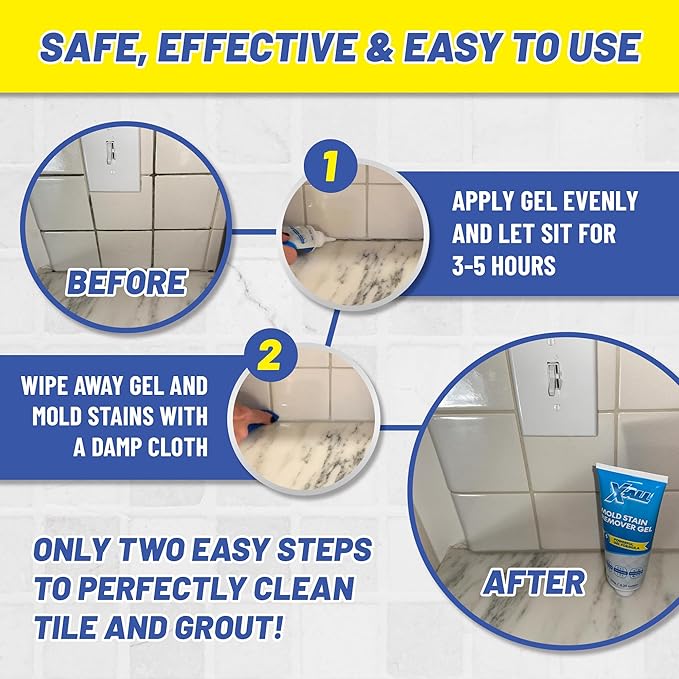 X-ALL Mold Stain Remover - Heavy Duty Mold Stain Cleaner for Bathroom Grout, Tile, Shower, Washing Machine Seal - 150g