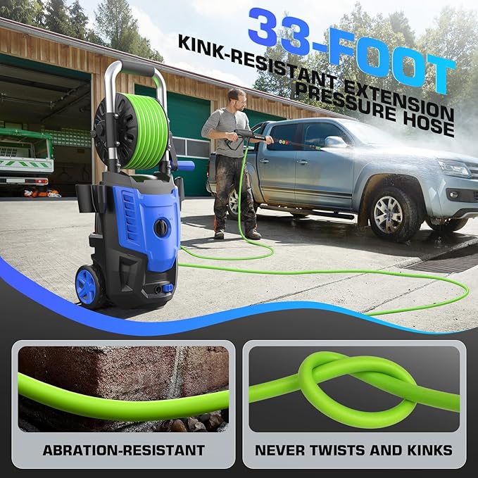 Professional Electric Pressure Washer 4800PSI, 4.0GPM Portable Power Washer with 4 QC Nozzles and Soap Bottle, Cleaner Machine for Cars/Home/Driveways/Patios/Decks/Fences