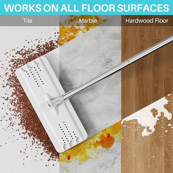 JOYMOOP 8L Large Capacity Flat Mop System with Extension Handle, Ideal for Floor, Window, and Wall Cleaning - Includes 3 Washable Microfiber Pads for Wet and Dry Use