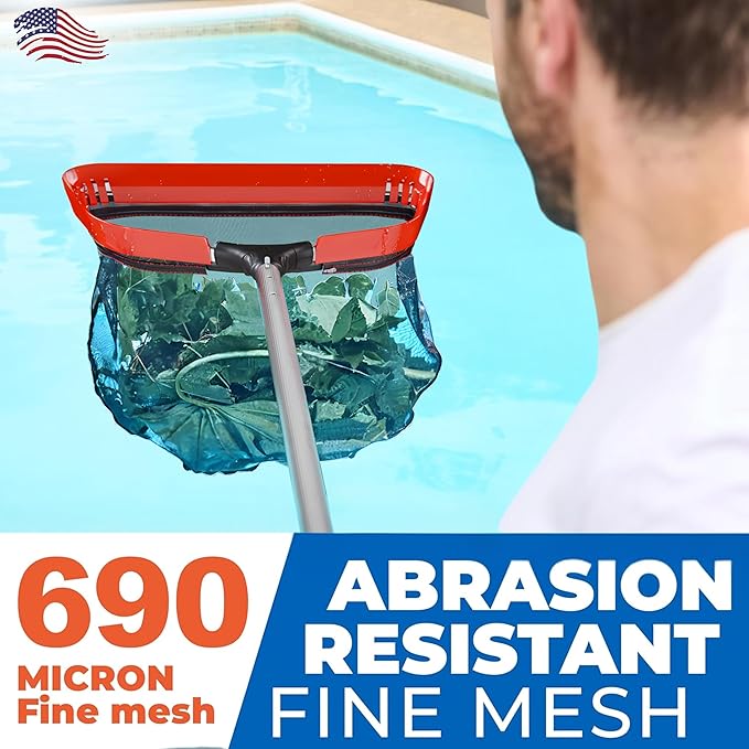 ProTuff PRO Ultimate Silt & Leaf Rake Bundle - 490 Promise Unlimited & Unconditional Replacements - 2-Items: 23" Medium & 17" Fine Mesh Pool Cleaner for Sand, Silt, Pollen, Leaves & Twigs