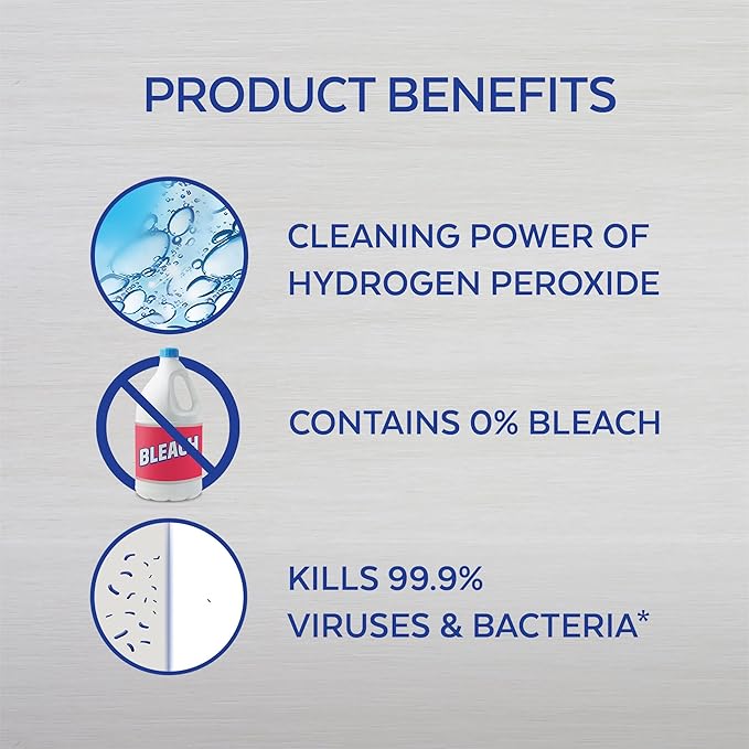 LysolPower and Free Toilet Bowl Cleaner with Hydrogen Peroxide Cool Spring Breeze Scent, 24 Ounce (Pack of 6)