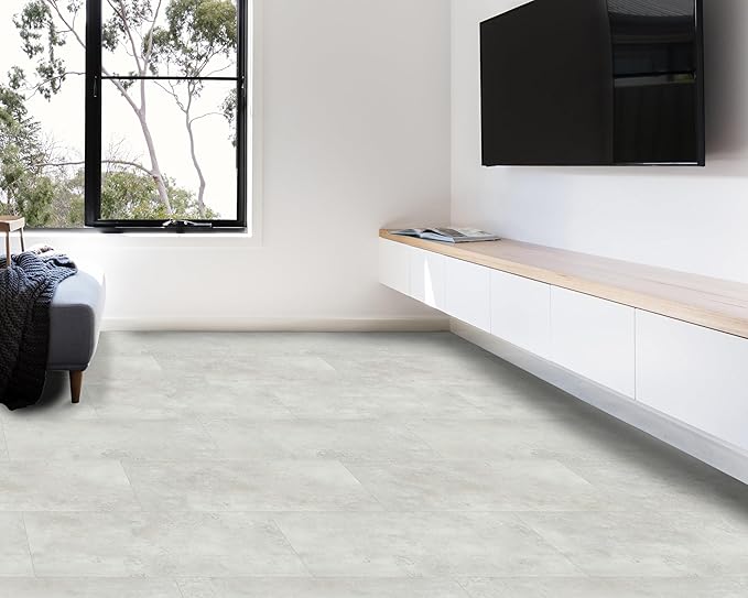 MSI Rivello 12 in. x 24 in. Luxury Vinyl Flooring, Rigid Core Planks, LVT Tile, Waterproof LVT, Wood Grain Finish, 12 MIL Wear Layer, 5 mm Thick, 19.37 sq. ft./Case, Mountains Gray