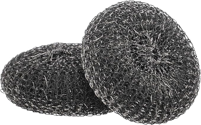 BBQ Grill Brush Bristle Free Stainless Steel Scrubber Cleaner Dishwashing Brush with Long Handle, Great for Pots, Pans, Stove, Cast Iron, Gas/Charcoal/and Electric Grills, Griddle Blue (2 Refills)