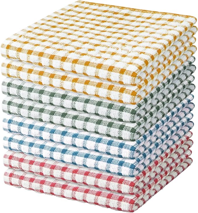 Nialnant 8 Pcs Kitchen Dish Rags,100% Cotton Soft Absorbent Quick Drying Dish Cloths for Kitchen,Washing Dishes,Cleaning rags-11 x 11In