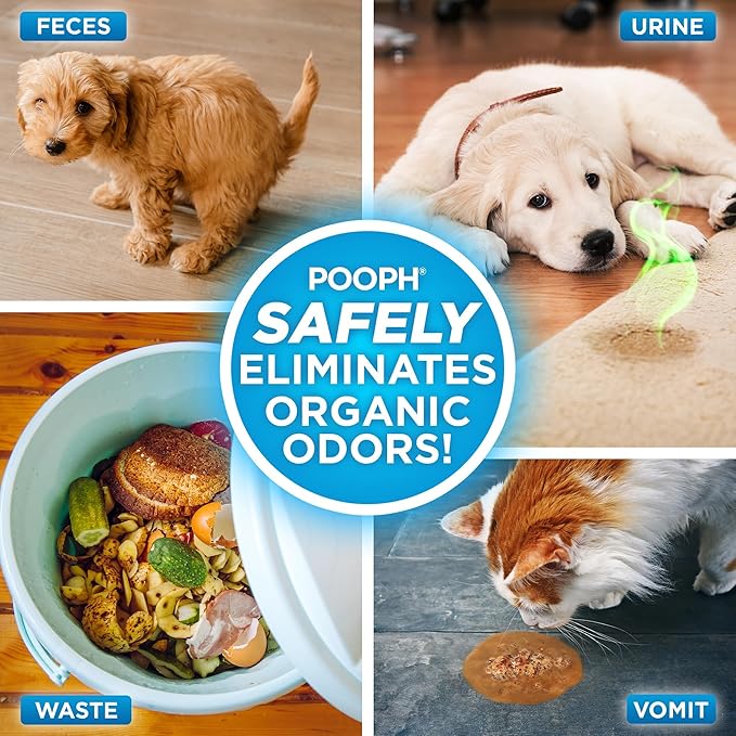 POOPH Pet Odor Eliminator, 32oz - Eliminates Odors at The Molecular Level, Dogs, Cats, Freshener, Eliminator, Urine, Poop, Pee, Deodorizer, Natures, Puppy, Fresh, Clean, Furniture, Potty