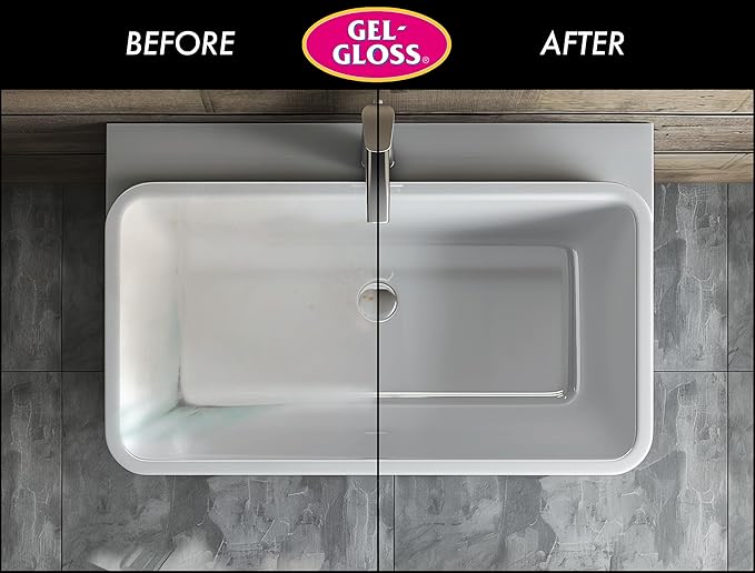 Gel-Gloss Home Kitchen & Bath Polish | Carnauba Cleaner Wax Formulation | Removes Water Spots, Light Scratches & Stains | Restores Color & Shine | Carnauba Wax Protective Coating, 16 oz.