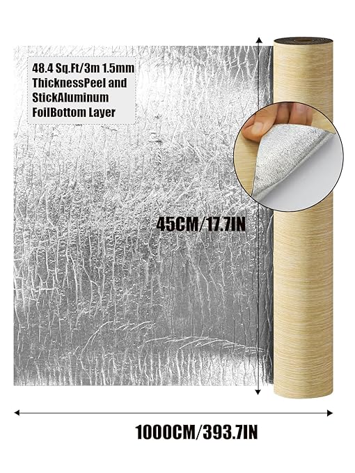 Luxury Thicken Wood Grain Peel and Stick Floor Tiles Self-Adhesive Vinyl Flooring Roll-DIY Easy for Wall and Floor,Hard Surface/Waterproof/Anti Slip (Raw Wood Color, 17.72 "W x 393.7" L)