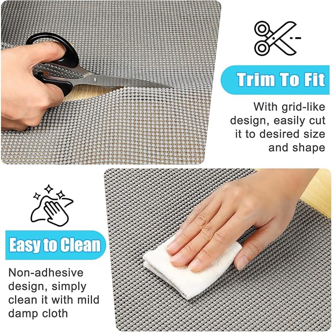 Songrey Non-Adhesive Drawer and Shelf Liner, Non Slip Cabinet Liners, Protect Kitchen Cupboard, Bathroom Drawers, Breathable, Thick Strong Grip mat (12IN x 30FT, Black)
