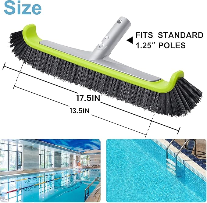Sepetrel Pool Brush Head for Cleaning Walls,Heavy Duty Inground/Above Ground Swimming Pool Scrub Brushes with Premium Strong Bristle & Reinforced Aluminium Back
