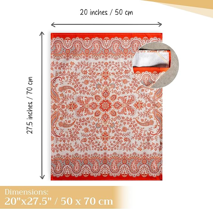 Maison d' Hermine Kitchen Towels Set of 3 100% Cotton 20" x 27.5" Reusable Cloth Tea Dish Towels Absorbent with Hanging Loop for Kitchen Dining Thanksgiving Christmas Decorations (Cachemire)