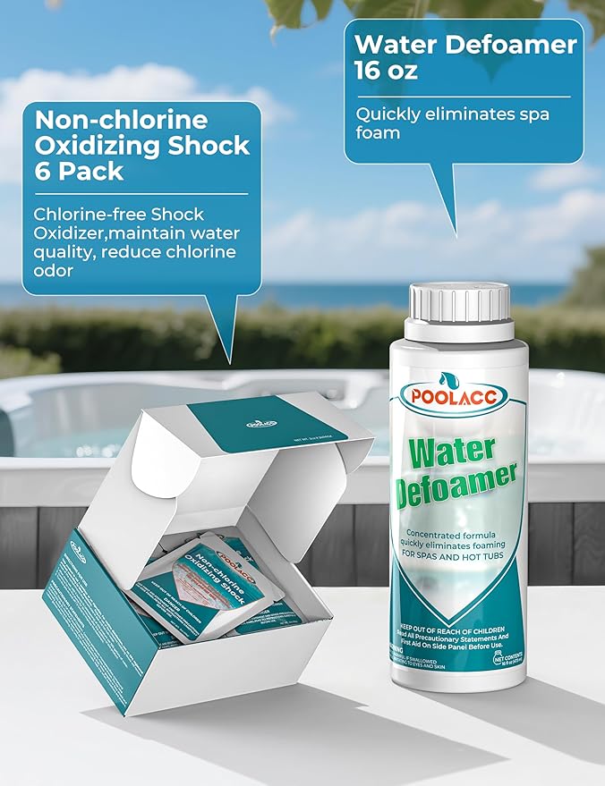 Bromine Hot Tub Starter Kit: Includes Extra-Capacity Chemicals, 50 Test Strips, Dispenser & Accessories | All-in-One Spa Maintenance Set