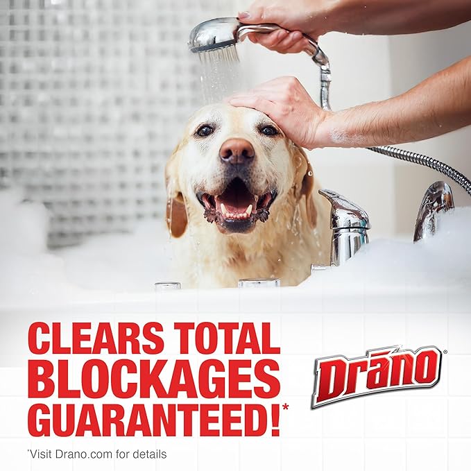 Drano Max Gel Drain Clog Remover and Cleaner for Shower or Sink Drains, Unclogs and Removes Hair, Soap Scum and Blockages, 80 Oz