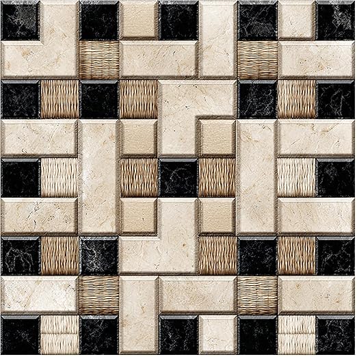 Nuxovilar Peel and Stick Vinyl Flooring, 12x12 Inch Geometric Mosaic Pattern, Self-Adhesive Waterproof Flooring for Kitchen/Bathroom, 10 Pcs