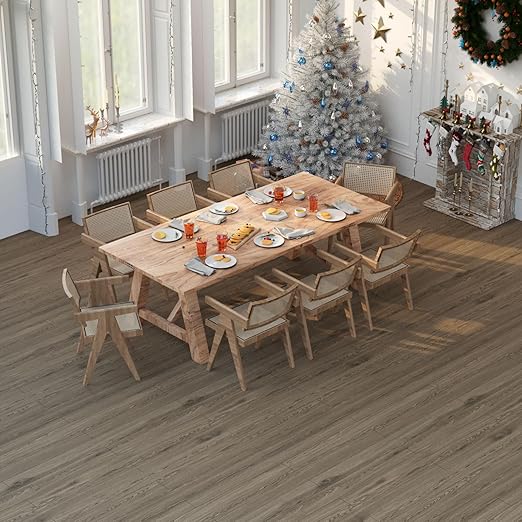Oxdigi Peel and Stick Vinyl Flooring Roll 23"x 393"/64 Sq.Ft, Thicken Self Adhesive Vinyl Floor Tiles Wood Plank Flooring Waterproof Wear-Resistant for Any Room, Easy DIY Floor Coverings, Brown